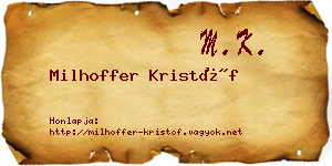 Milhoffer Kristóf névjegykártya