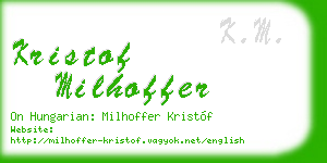 kristof milhoffer business card