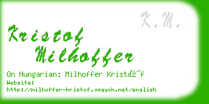 kristof milhoffer business card